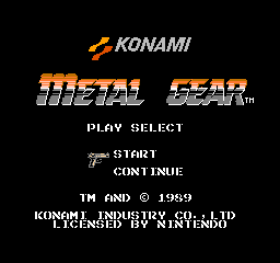 Metal Gear (Europe) Title Screen